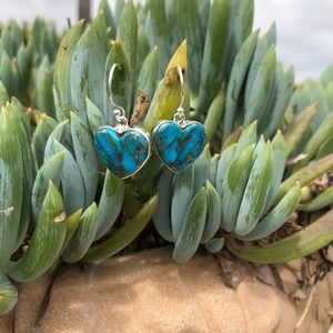 Jewelry - Turquoise Blue Copper Sterling Silver Earrings Jewelry - Turquoise Blue Copper Sterling Silver Earrings